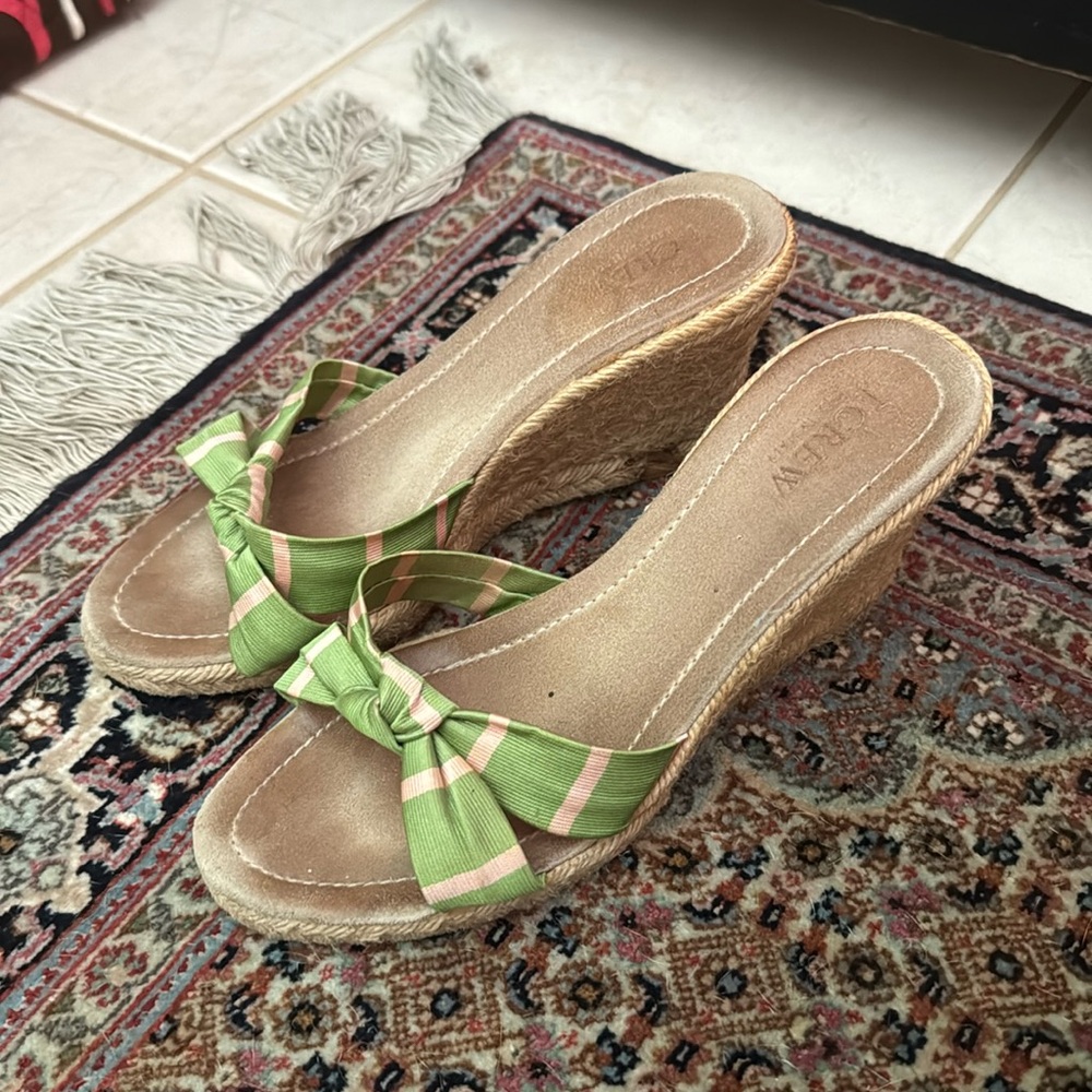 J crew. Woven wedges. Used by good condition.